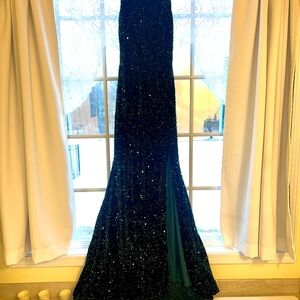 Glamorous Dark Green Sequin Maxi Skirt